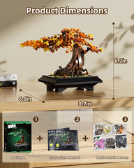 Muiurple finished bonsai on a desk as an elegant decorative accent.