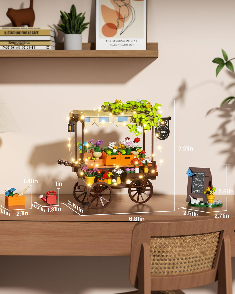 Muiurple Flower bonsai and potted flowers create a tiny garden scene for learning and creativity.