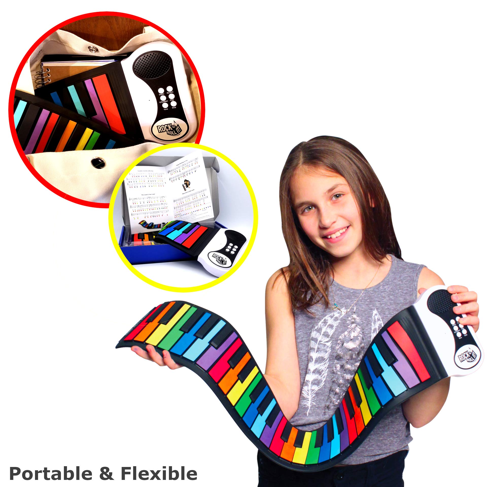 MUKIKIM Rock and Roll It built-in speaker allows loud play or quiet listening.
