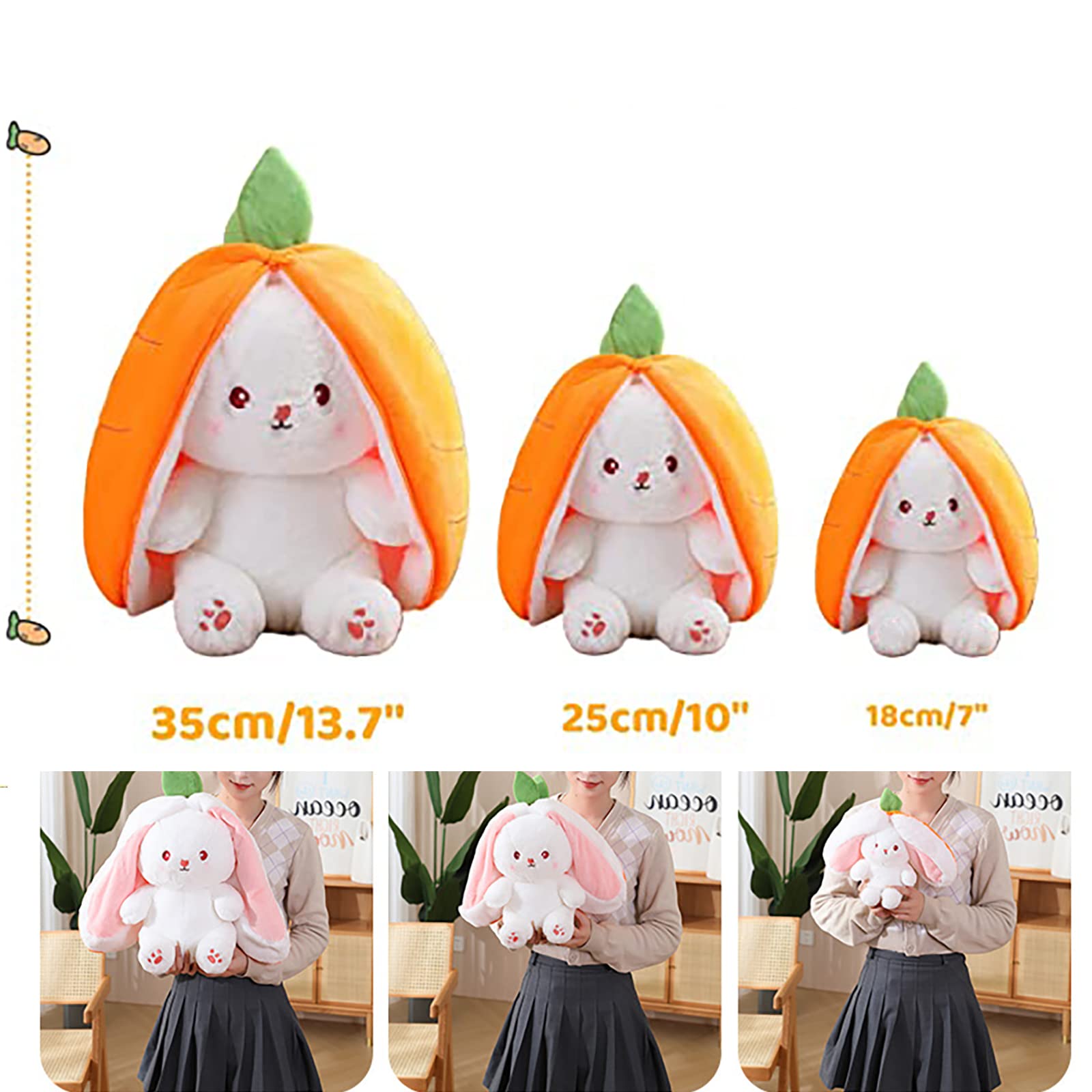 Mukorolee bunny zip plush with zipper for easy use.