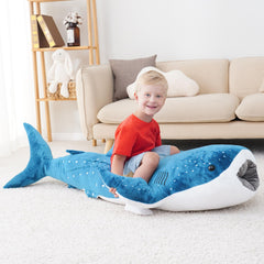 Mukouxun PP cotton-filled whale plush, extra-soft and huggable.