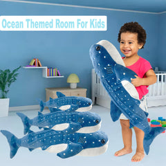 Mukouxun whale shark plush care-friendly, easy spot clean and air dry.