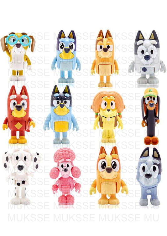 MUKSSE Bluey Toys 12-pack wolf cake toppers for celebrations