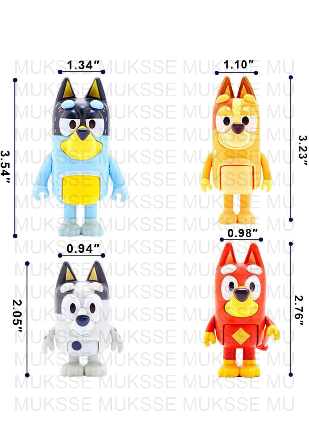 MUKSSE Bluey Toys 12-pack wolves ready for storytelling and pretend play