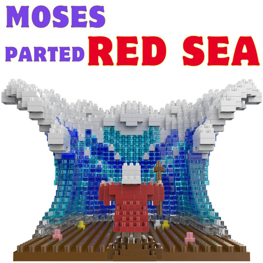 Multi-Blocks Moses Parted the Red Sea mini figurine for dramatic Bible story play.