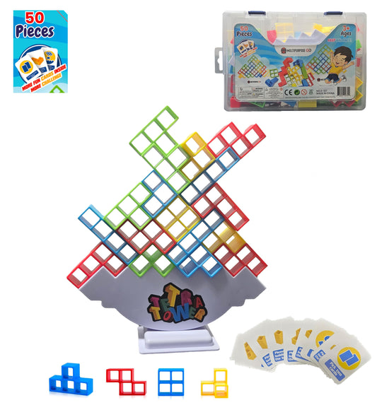 Multipurpose Go colorful tetra tower blocks ready for cooperative play