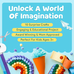 Mumaloo Surprise Craft Box unboxing scene with mess-free materials for learning