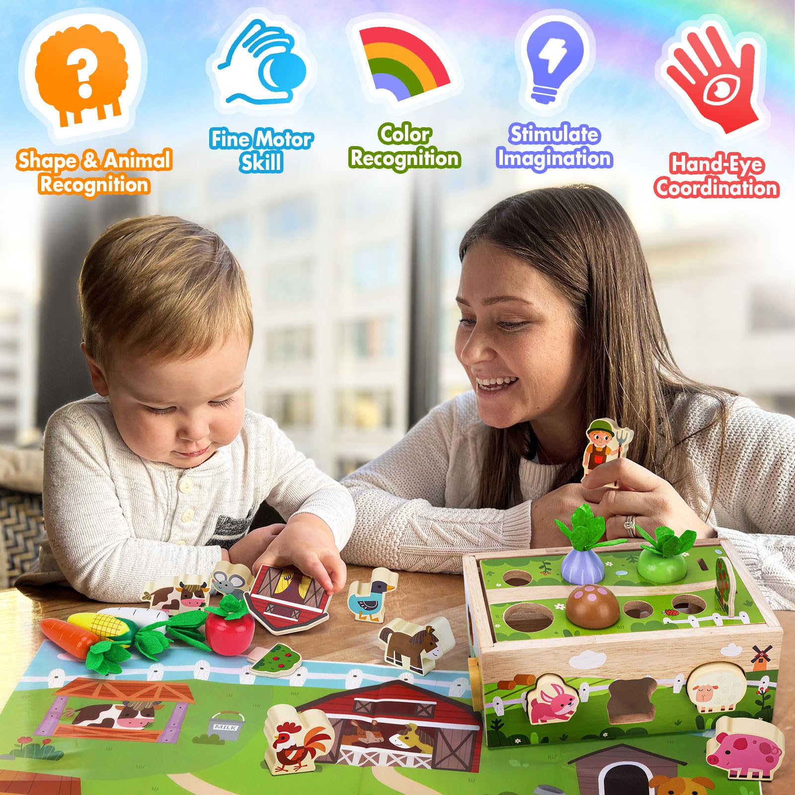 MuMua shape and color sorting cubes for cognitive development