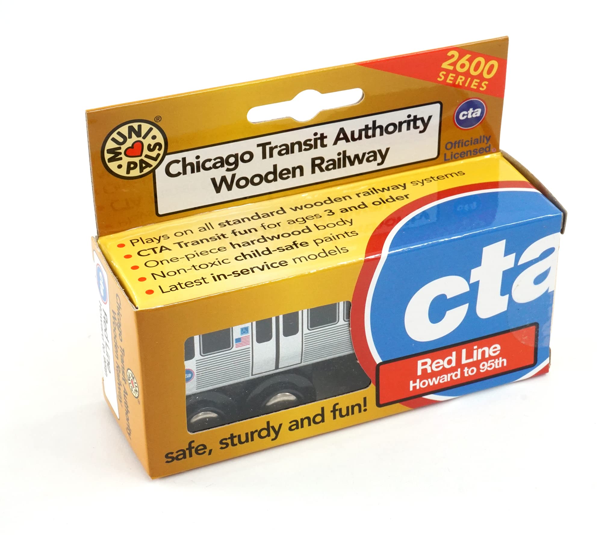 MUNI PALS Hybrid Electric Bus wooden toy, classroom-ready for imaginative trips.