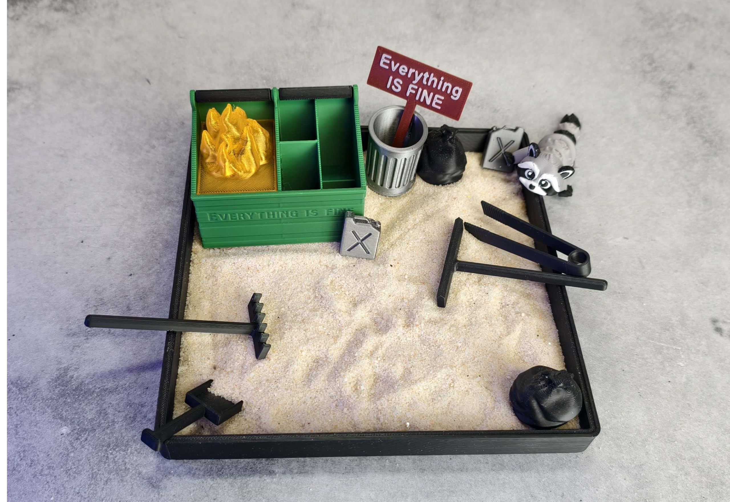MunnyGrubbers Zen Garden sand included provides tactile texture for shaping.