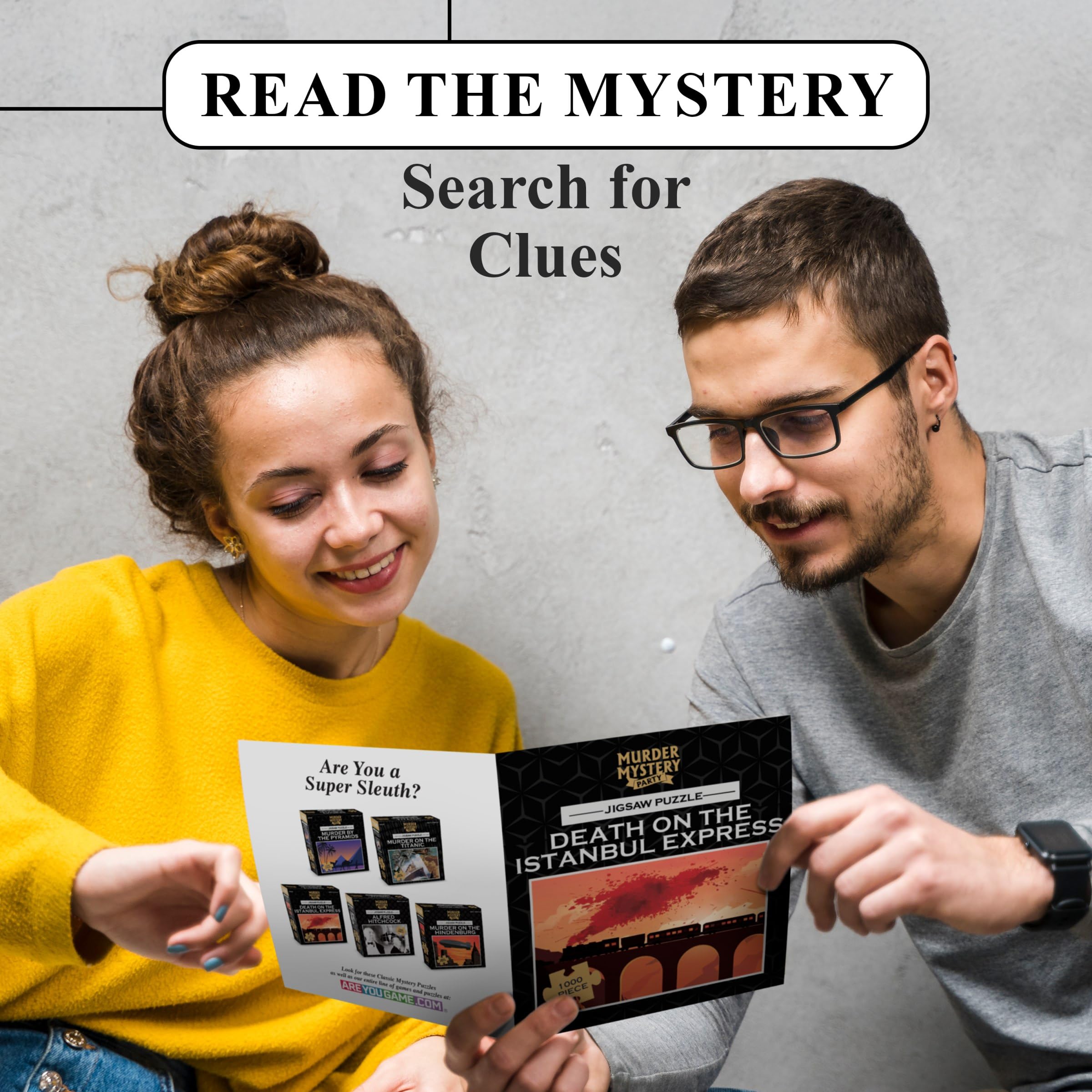 Murder Mystery Party final pages mirror clue reveal enhances puzzle-solving fun.