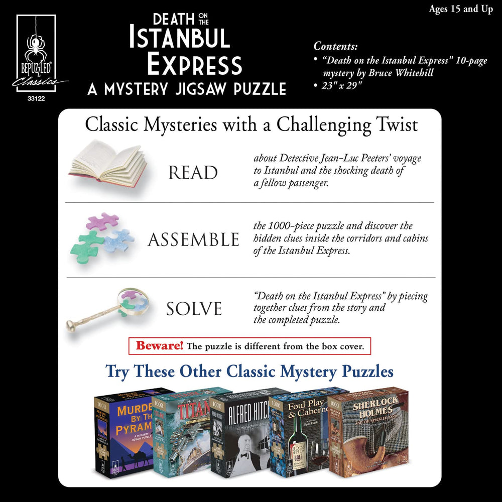 Murder Mystery Party storybook open invites immersive storytelling alongside the puzzle.