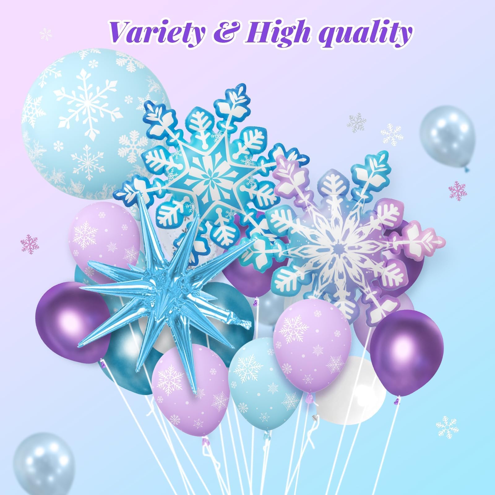 Murdizzo birthday banner completes a cohesive winter celebration setup.