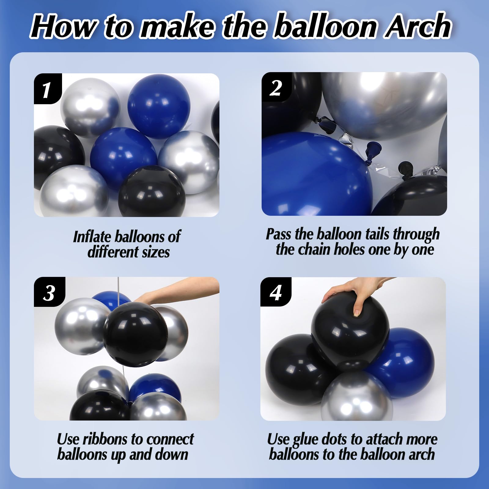 MURDIZZO black balloons kit with striking contrast for men's parties