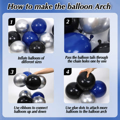 MURDIZZO black balloons kit with striking contrast for men's parties