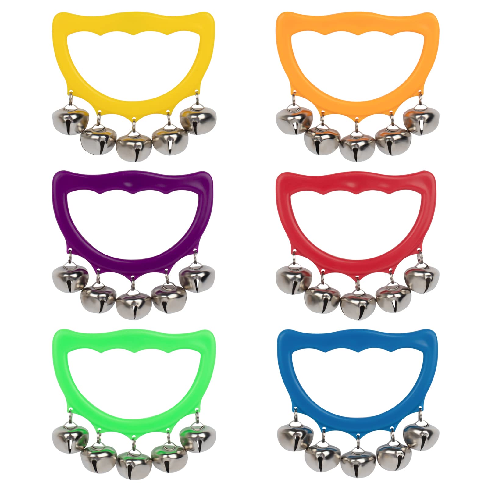 Muscell bright colors jingle bells wrist band for kids' performances.
