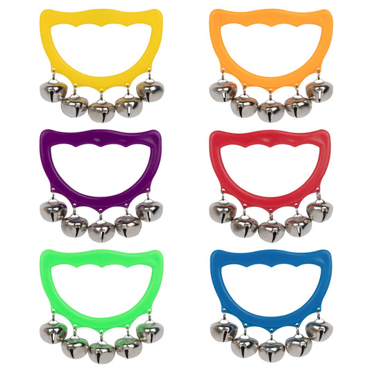 Muscell bright colors jingle bells wrist band for kids' performances.