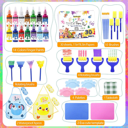 MuseLuxe 14 colors creamy finger paints ideal for finger painting and crafts