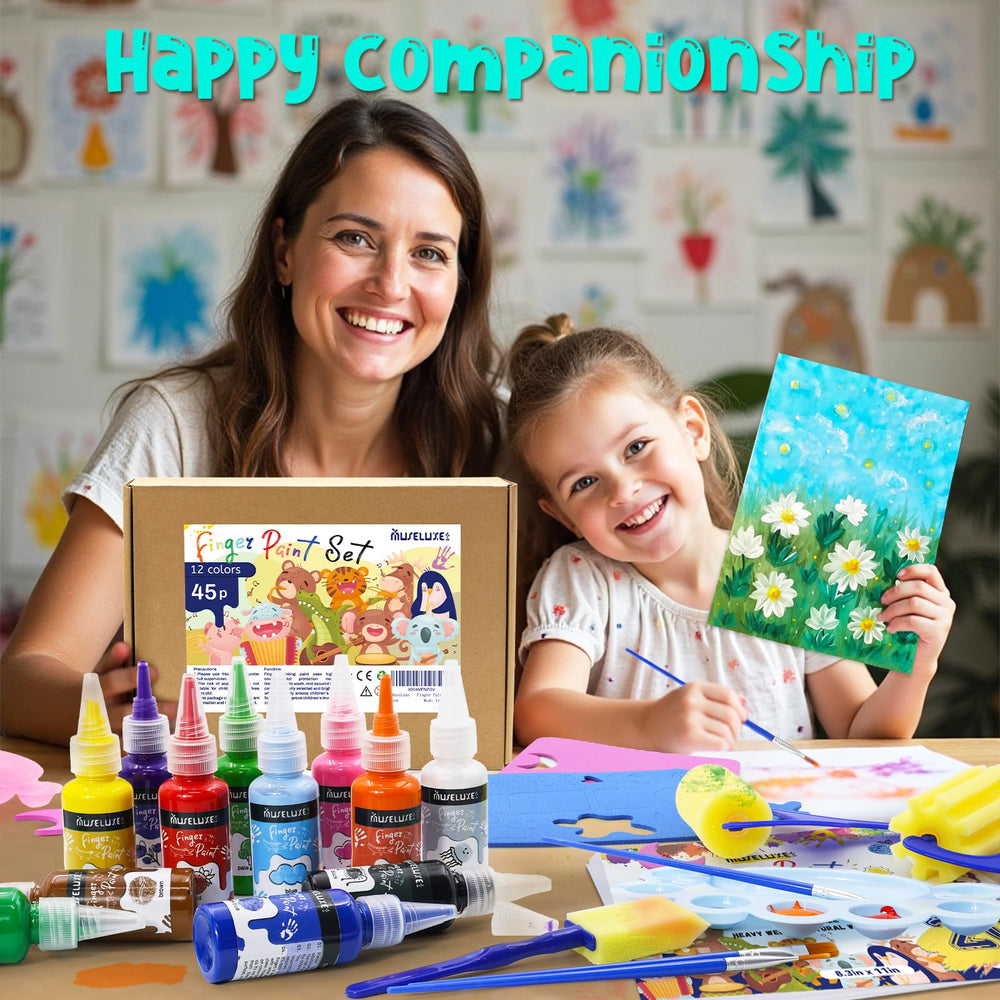 MuseLuxe finger paint paper provides sturdy surfaces for kids artwork.