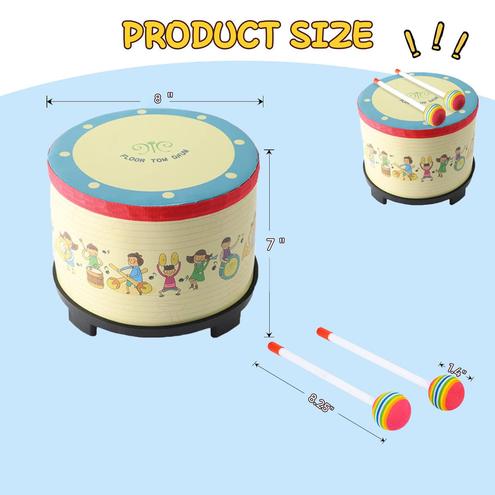 Musfunny 8-inch drum helping kids explore rhythm through hands-on play.