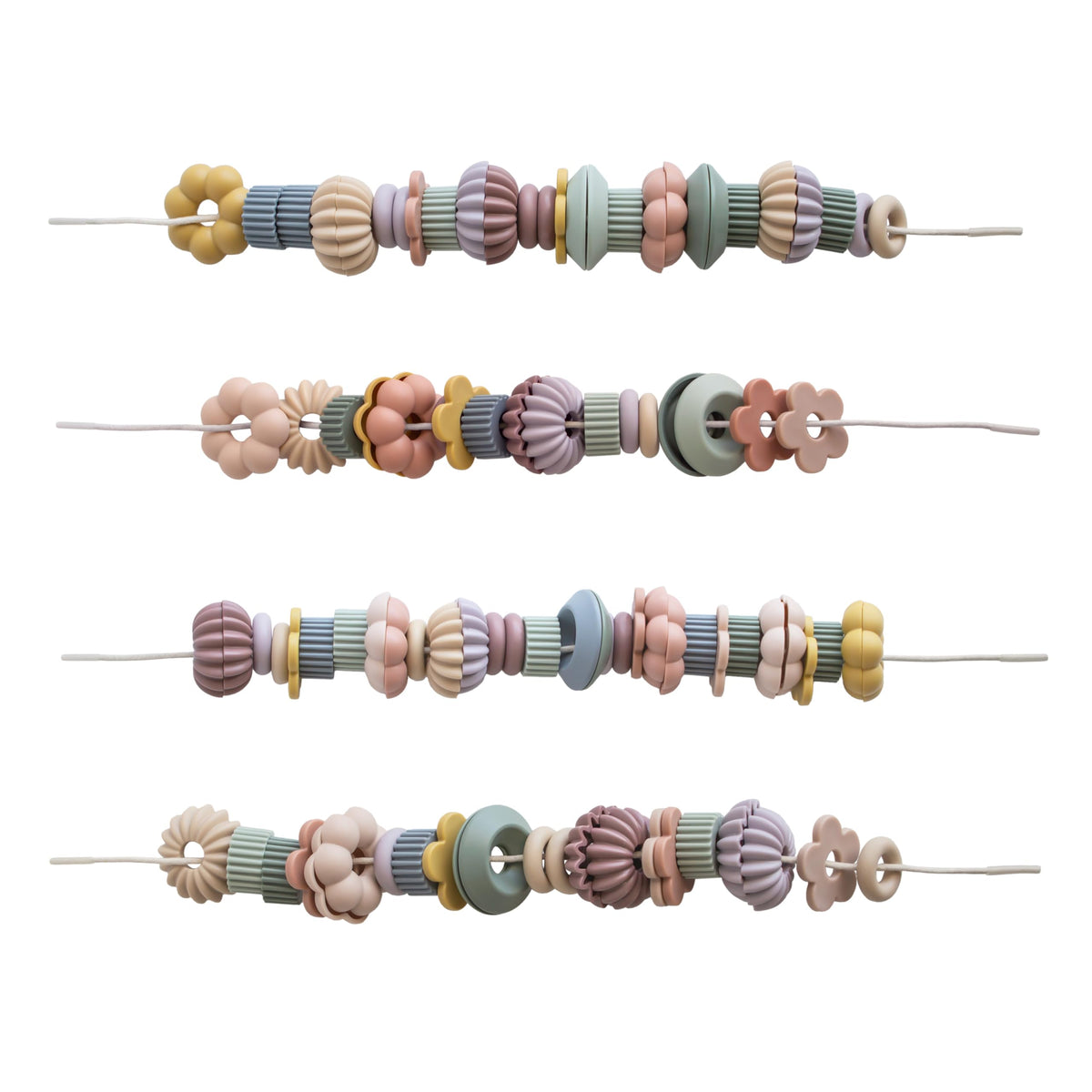 Mushie Bead Lacing Toy Set with 54 beads for fine motor practice
