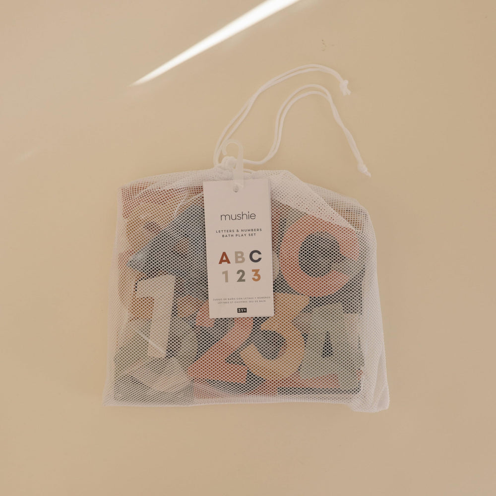 Mushie calming design reflects the brand's approach to safe, soothing bath time.