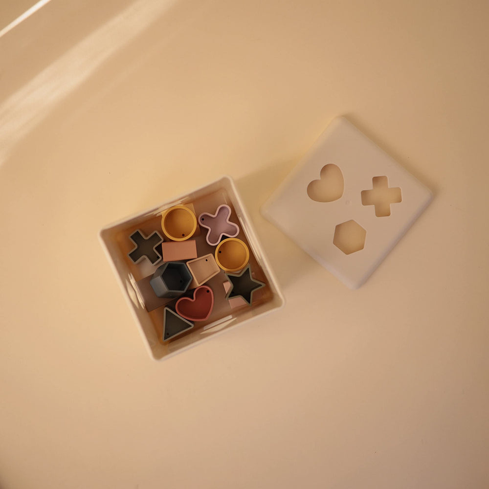 Mushie denmark made shape box close up showing durable design