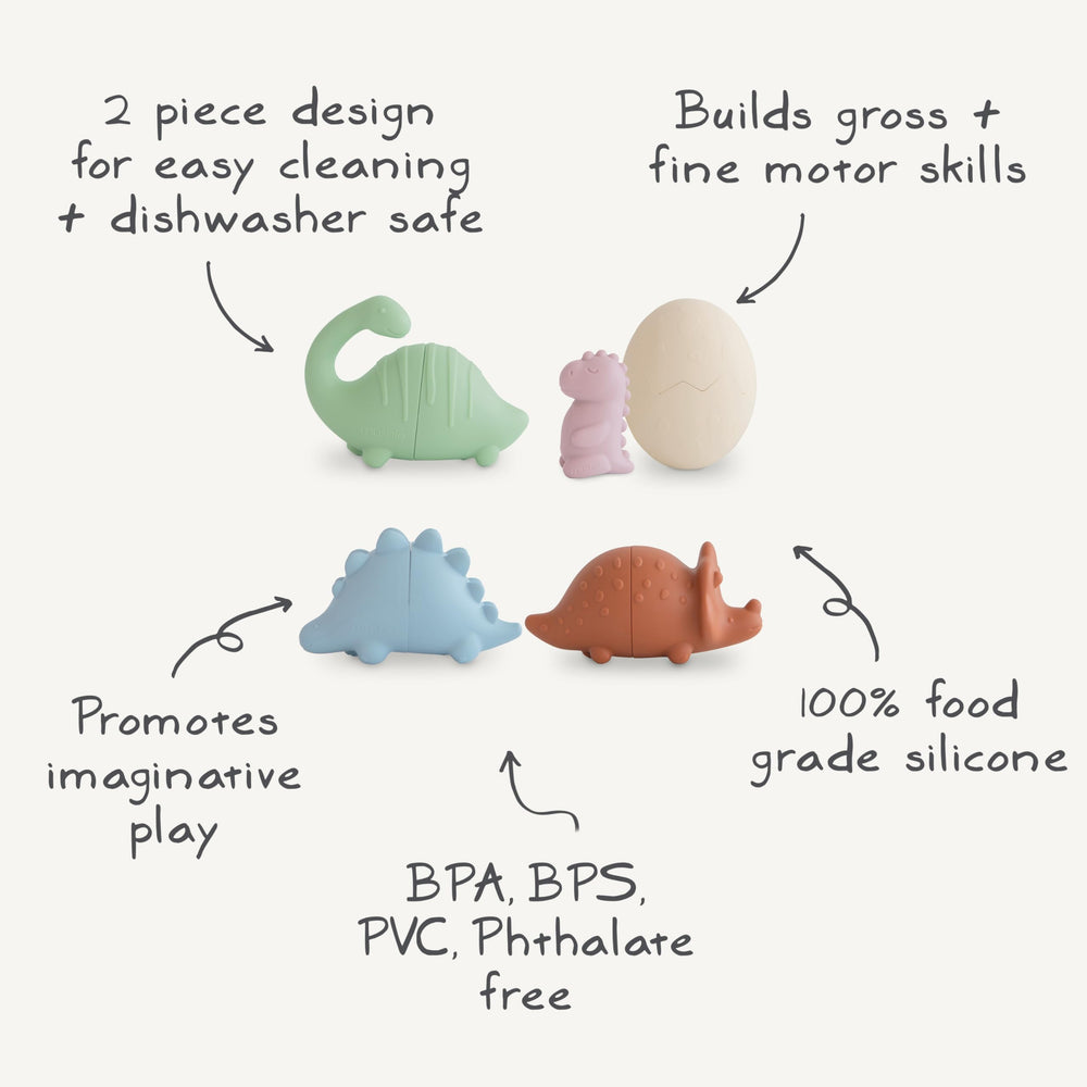 Mushie bath set helps keep bathtimes mold-free with fast drying.