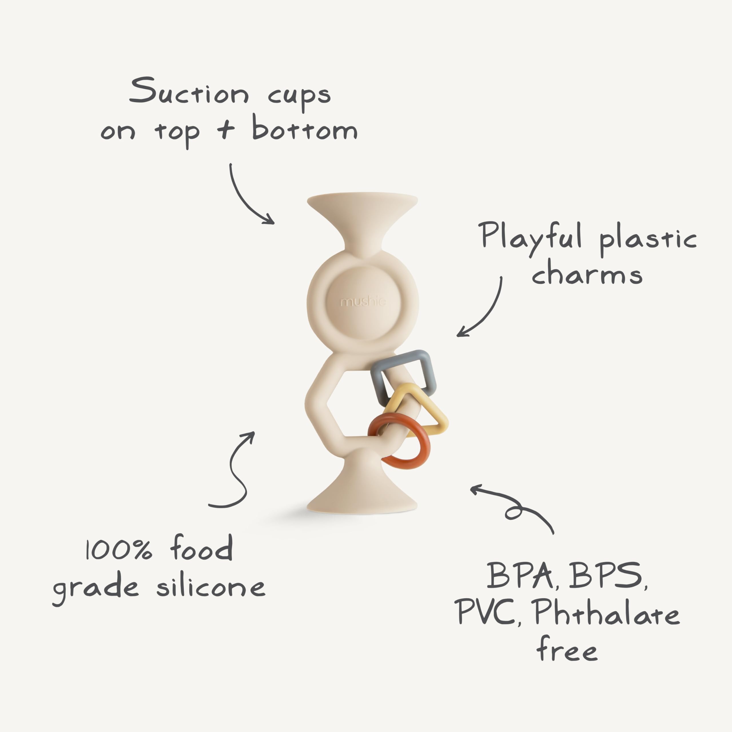Mushie HexaPop supports safe, BPA-free sensory play for little ones.