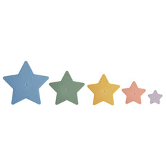 Mushie Nesting Stars close-up with muted colors and smooth edges