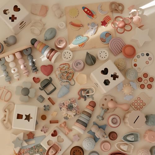 Mushie stacking rings support family playtime and early motor skill exploration.