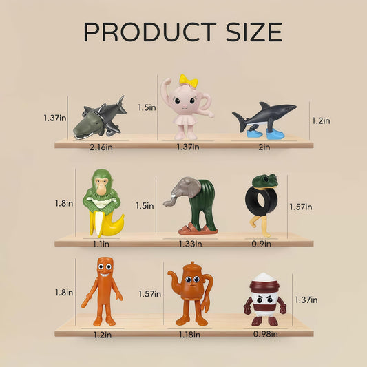 Mushplushies Brainrot desk display showcases compact figures on a workspace