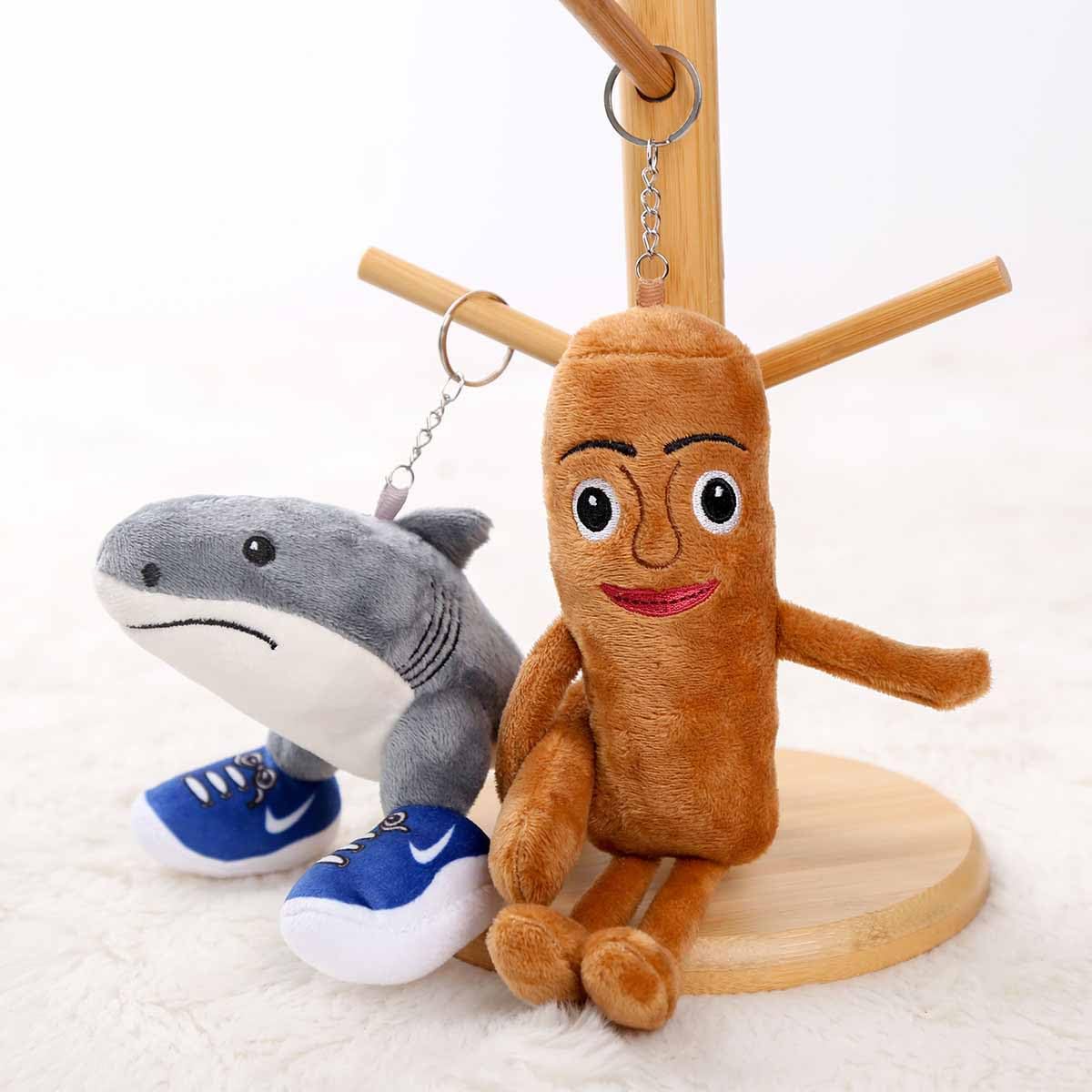 Mushplushies brainrot plush keychain compact size, easy to attach to bags.