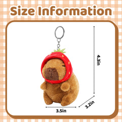 Mushplushies capybara keychain in vibrant colors for joyful bags.