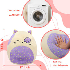 Mushymallow beige cat plush face adds charm and comforting presence.