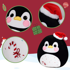 Mushymallow penguin stuffed animal decorates a 12-inch plush.