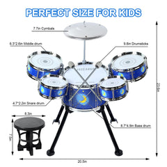MusicForset drumset with sturdy legs prevents tipping during playtime.