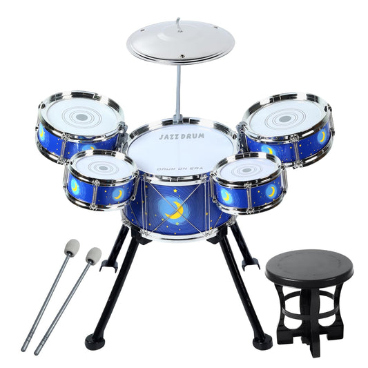 MusicForset drumset for toddlers with starry design promotes stable, safe play.