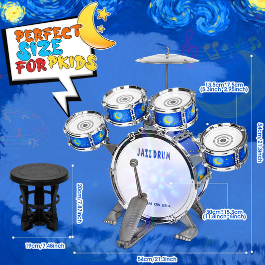 MusicForset kids drum set stool keeps little drummers comfortable during playtime.
