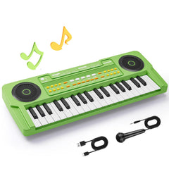 MusicForset upgraded 37-key kid's keyboard, front view, inviting early rhythm exploration.