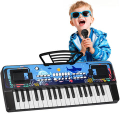 MusicForset upgraded 37-key piano keyboard with ocean design encourages imaginative play
