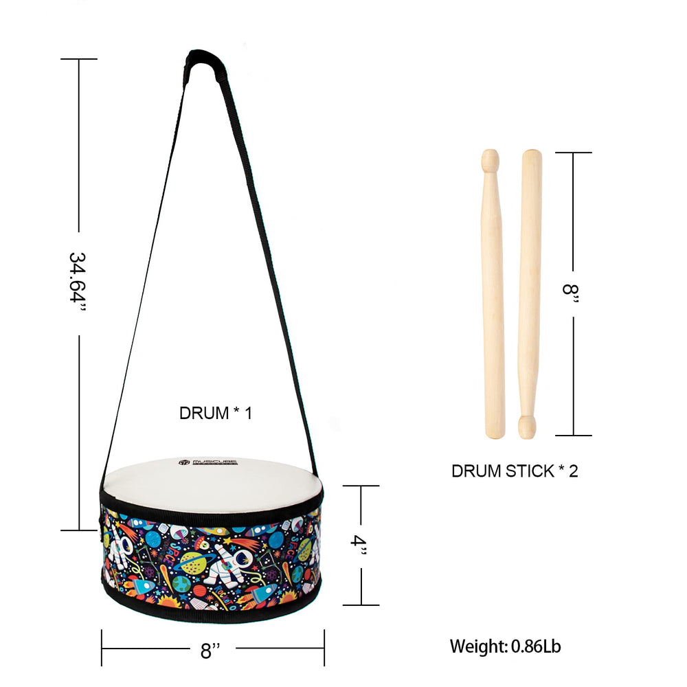 MUSICUBE bright-color wooden drum design appealing to toddlers.