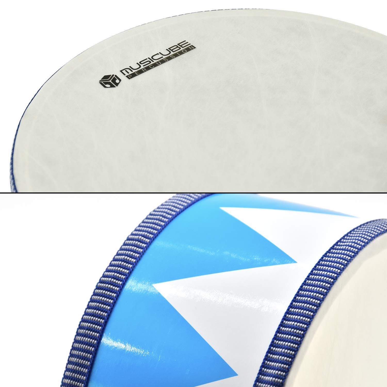 MUSICUBE drum set side view highlights adjustable strap for easy carry.