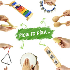 MUSICUBE egg shaker set helps sensory play and beat keeping.