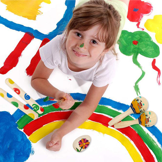 MUSICUBE wooden maracas invite playful shaking and auditory curiosity.