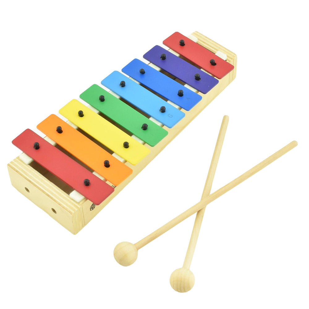 MusicCube xylophone for kids with wooden base, easy storage and safe play