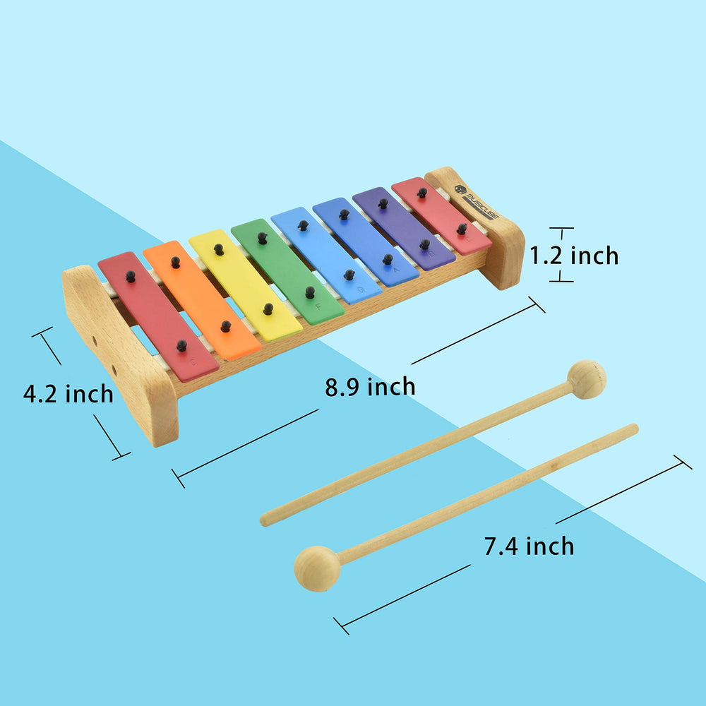 MusicCube xylophone features eco-friendly wood and child-safe materials.