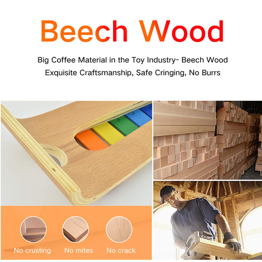 Musicube xylophone with wooden mallets stored in the base for easy organization.