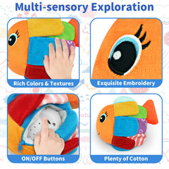 MUUHU Crawling Baby Fish Toy dancing action promotes movement and floor exploration