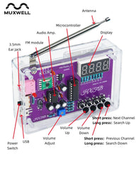 MUXWELL DIY FM Radio Kit assembly guide page open for beginners